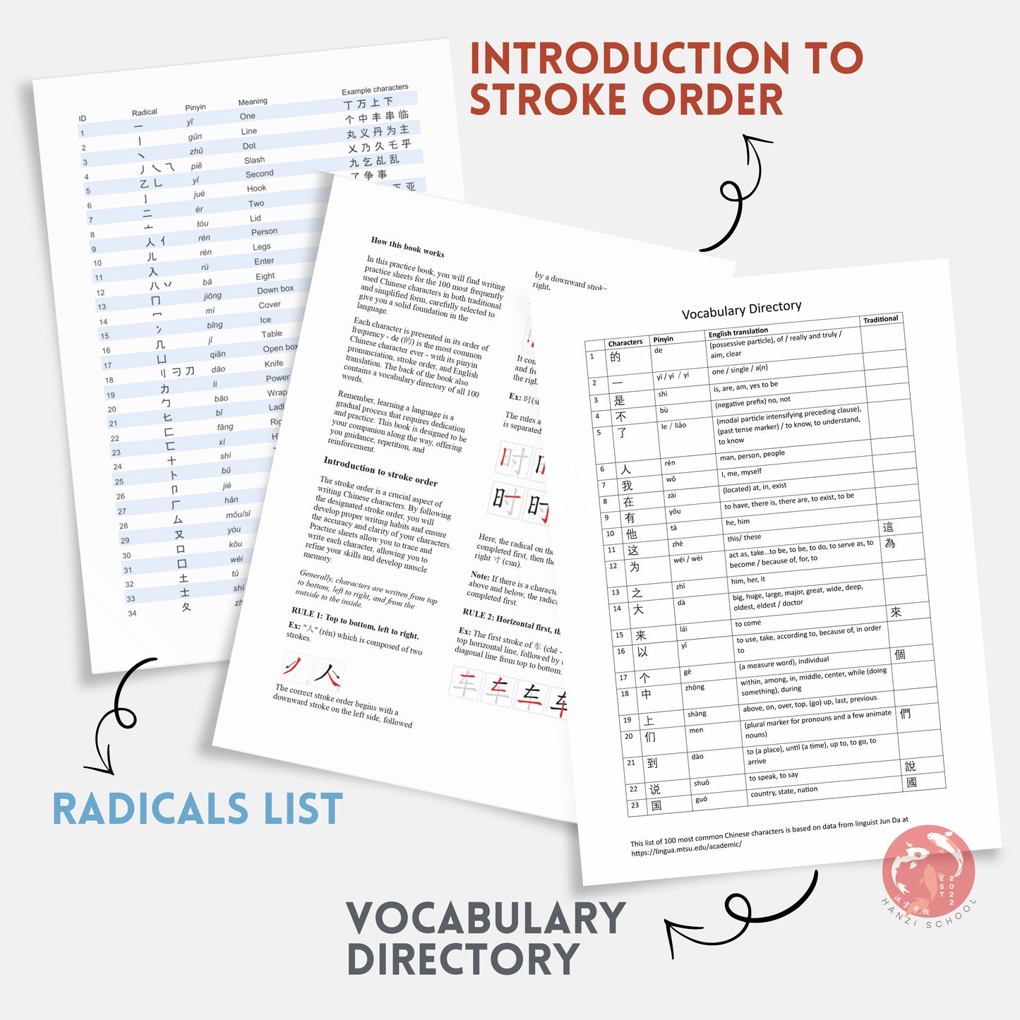 My first 100 Chinese Characters: Writing Practice Book